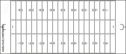 American Football Field Top View Diagram - Black and White Grid Pitch Layout Vector Illustration