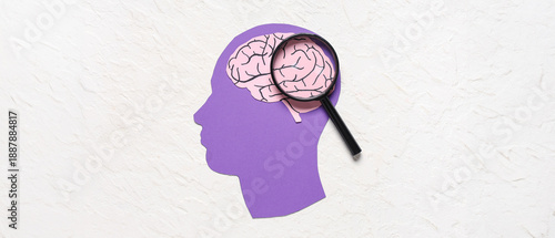 Paper human head with brain...