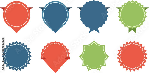 Colorful Flat Design Vector Badges Labels and Ribbons Collection.eps