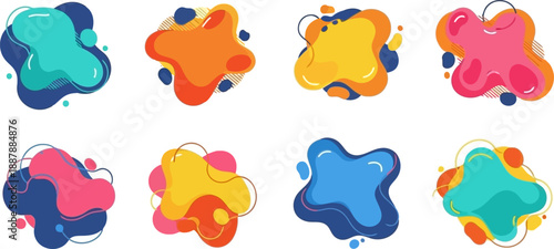 Colorful Abstract Liquid Blobs Modern Graphic Vector Design Elements.eps