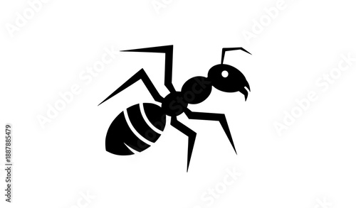 Stylized Ant Silhouette Black Vector Minimal Insect Design