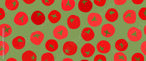 Vector seamless background. Minimalistic abstract vegetable pattern. Modern tomato print. Perfect for textile design, screensavers, covers, cards, invitations and posters.
