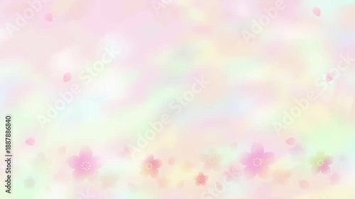 和風カラフルな桜のアニメーション