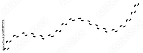 Human Footprints Path Way Vector Illustration on White Background.