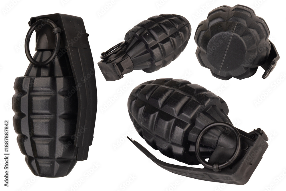 Naklejka premium Pineapple grenade isolated on white background