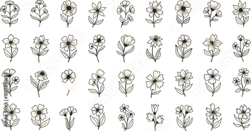 thoughtful mini-step: <thought> Vintage vector set of floral elements featuring Christmas heart icons and gold flower silhouettes for holiday pattern design