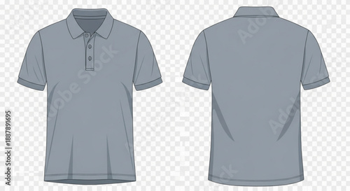 Gray polo shirt with short sleeves