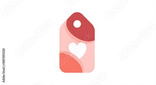 A pink gift tag with a heart cutout, symbolizing love and appreciation for special occasions and gift-giving