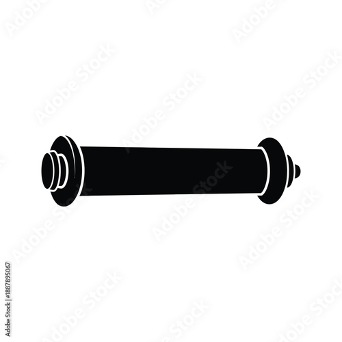 Minimalist Black Cylindrical Shape with Stylized Layered End Design