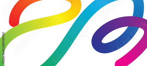 Vibrant Rainbow of Shapes: Dynamic ribbons of color dance across the frame, each hue blending seamlessly into the next, creating a visual symphony of shades. 