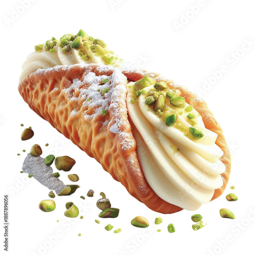 Italian Cannoli Filled With Sweet Cream transparent