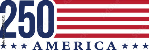 USA 250 Anniversary Minimal Flag Design