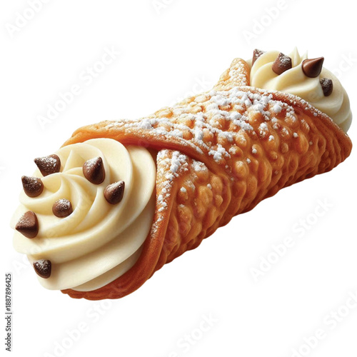 Italian Cannoli Filled With Sweet Cream transparent