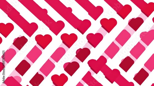 Pink and Red Heart Pattern Background for Romantic Occasions