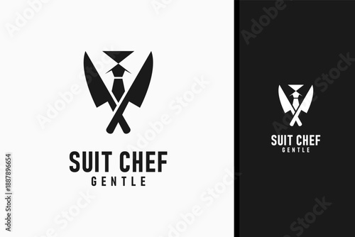 Suit knife logo symbol icon design