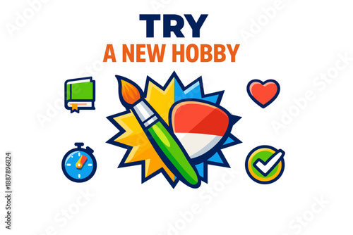 Explore creative outlets: painting, crafts, and more symbolized