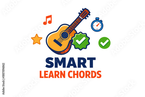 Smart learn chords: interactive guitar learning with music, timer, and achievements