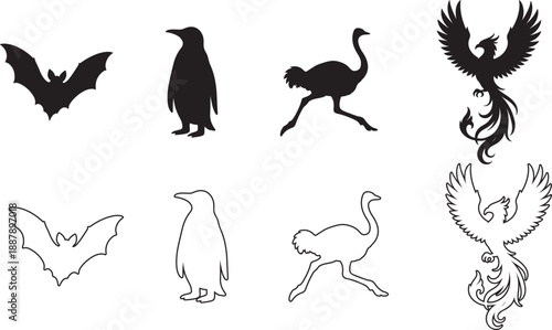 Handwritten love letter W shape heart symbol vector illustration flat design