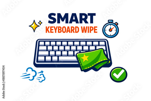 Efficient keyboard cleaning with smart wipe for quick and easy maintenance
