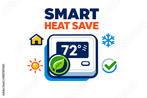 Smart thermostat for efficient home heating and energy saving