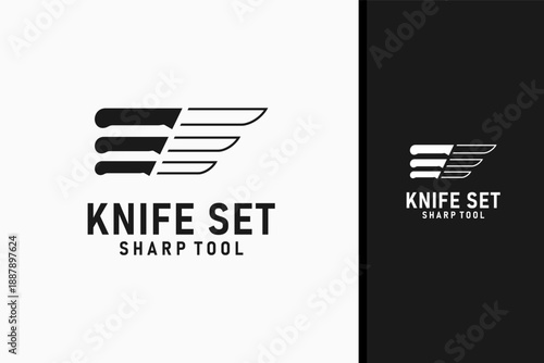 Knife set logo symbol icon design