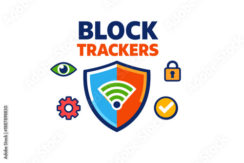 Digital privacy protection: blocking trackers with shield and symbols