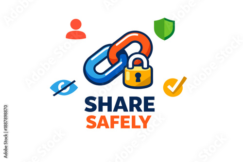 Digital security icon with lock and safety symbols