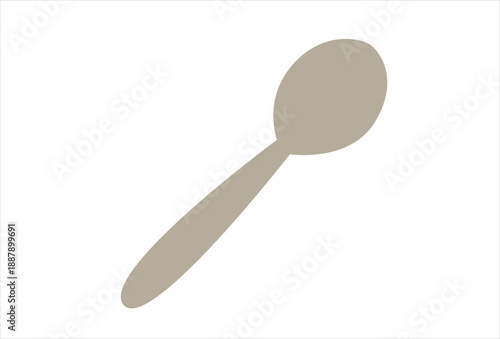 Minimalist Spoon Silhouette on White Background