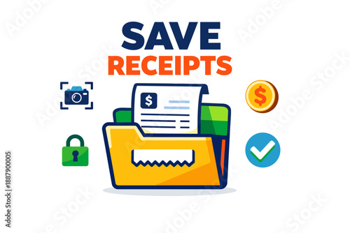 Organize and save receipts with digital folder for easy management