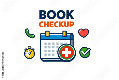 Book a medical checkup online: streamlined appointment scheduling icons