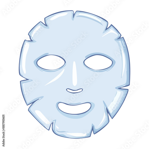 Blue sheet mask for facial hydration and skin care beauty Graphic Asset