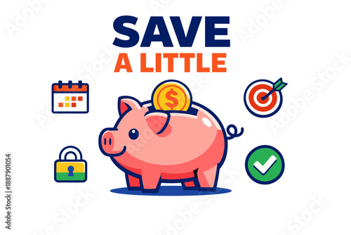 Piggy bank and savings icons: encouraging smart financial habits