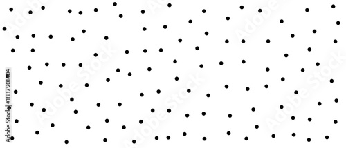 A seamless pattern of randomly scattered dots. Black scattered dots.