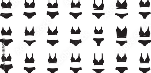 set of black and white bra and panty 