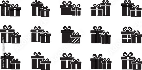 set of gift boxes vector