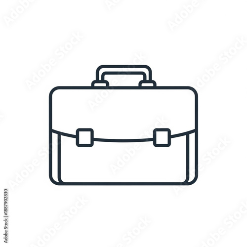 A simple line drawing of a briefcase icon for business or office use