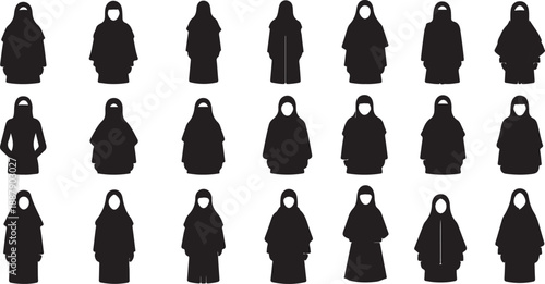 silhouette of a woman hijab