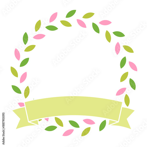 シンプルな春フレーム　リボン　吹き出し　飾り枠　ひな祭りのフレーム　春の招待状・カードデザイン・ポスター・自然デザイン