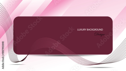 Red abstract background vector design. Luxury red background with curved ribbon and wave line decoration. Suit for banner, backdrop, award, certificate and others