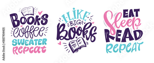 Cute hand drawn doodle lettering quote about books and reading. Lettering for t-shirt design, mug print, bag print, clothes fashion. 100% hand drawn vector image.