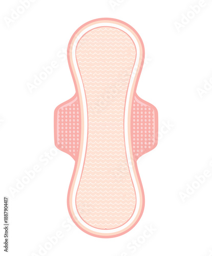 Soft pink sanitary napkin for comfortable feminine hygiene and period protection Graphic Asset