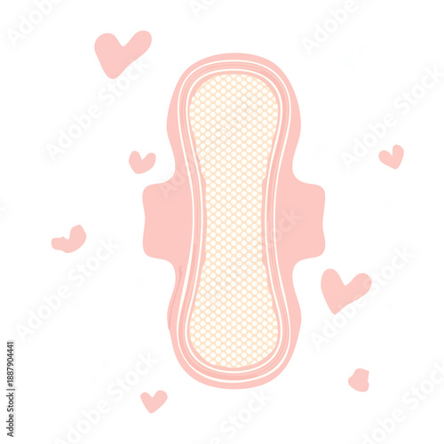 Slim pink sanitary pad for feminine hygiene and daily protection Graphic Asset