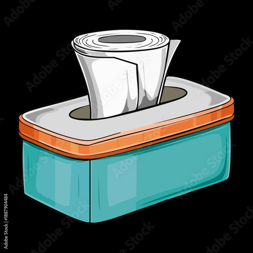 Desktop tissue box dispenser for office and home hygiene maintenance Graphic Asset