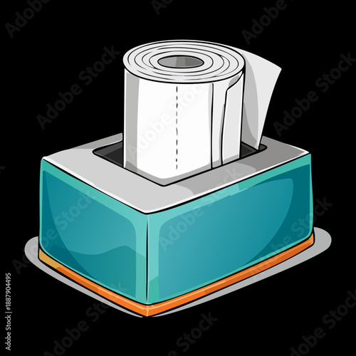 Tissue box container for home office and bathroom hygiene use Graphic Asset
