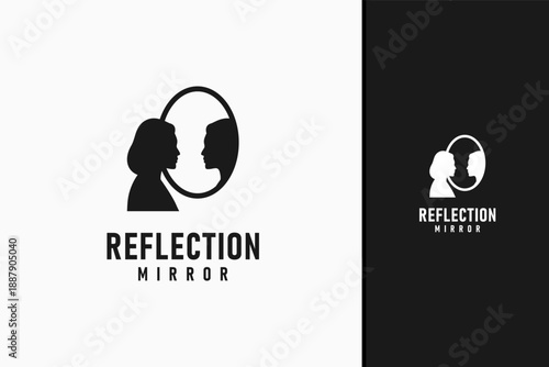 Woman mirrored logo symbol icon design