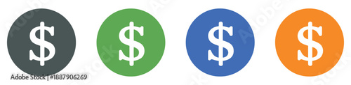 dollar currency icon set symbols
