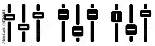 adjustable levels control icon set