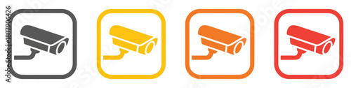 cctv security camera icon set