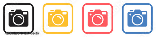 photo camera photography icon set