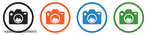 photo camera photography icon set